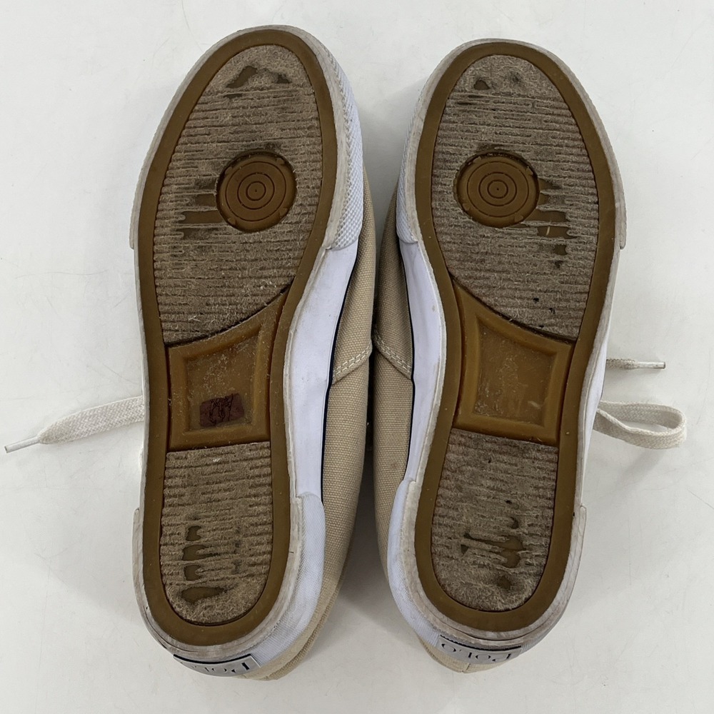 Polo Ralph Lauren Canvas Sneakers Lace Up Beige‎ Tan Casual Shoe Pony - Picture 6 of 16